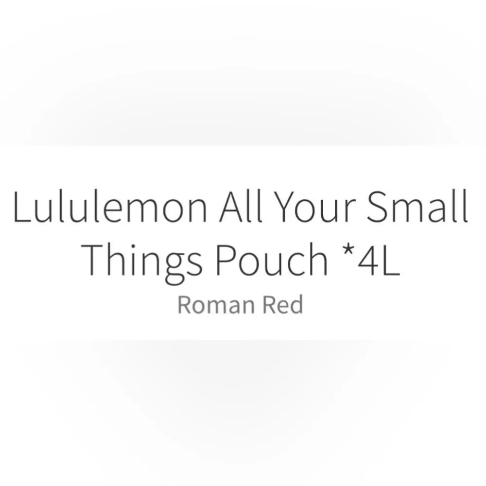Lululemon All Your Small Things Pouch 4L Roman Red